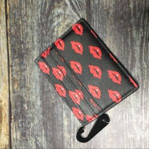 👛Black Red 💋 Lips Card Holder